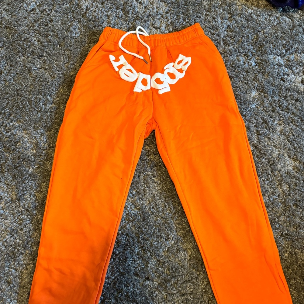 Sp5der Legacy Orange Sweatpants Jogger Size MEDIUM AND FAST SHIPPING